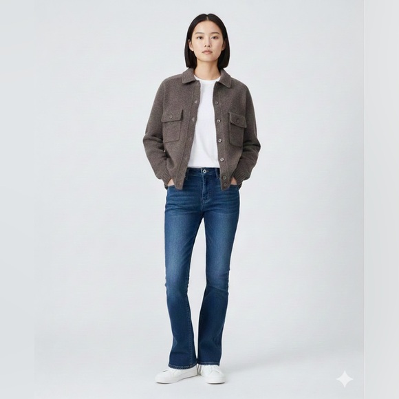 Uniqlo Lambswool 100% Unisex Brown Cardigan , size XS - Picture 10 of 10